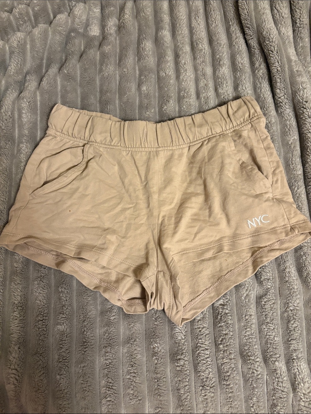 H&M Beige Women's NYC Elastic Waist Shorts